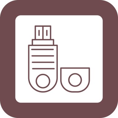 Web Kullanımı için Pendrive Simgesi, Vektör İllüstrasyonu