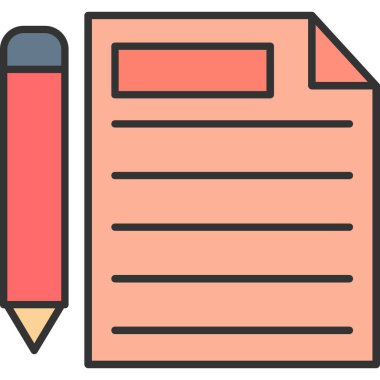 Web Kullanımı için Sözleşme Simgesi ve Vektör İllüstrasyonu