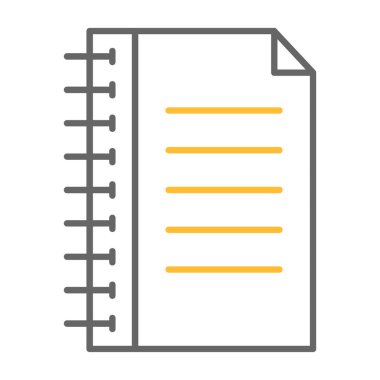 Web Kullanımı için Not Defteri Simgesi, Vektör İllüstrasyonu