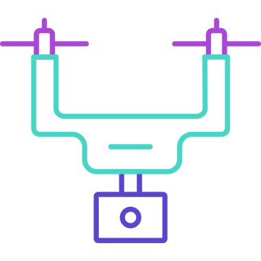 Web Kullanımı için Kamera Drone Simgesi, Vektör İllüstrasyonu