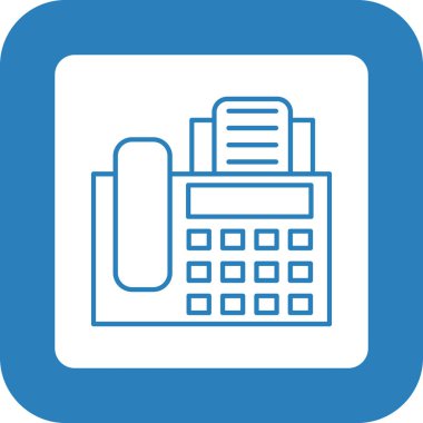 Web kullanımı için Telefon Faks Simgesi, Vektör İllüstrasyonu