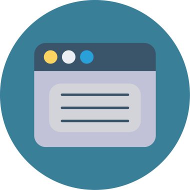 Web Tarayıcı Simgesi, Web Kullanımı için Vektör İllüstrasyonu