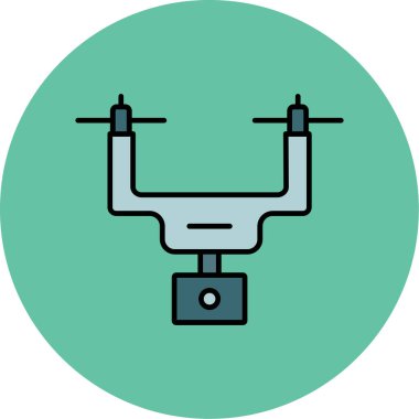 Web Kullanımı için Kamera Drone Simgesi, Vektör İllüstrasyonu