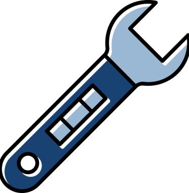 Web Kullanımı için Wrench Simgesi, Vektör İllüstrasyonu