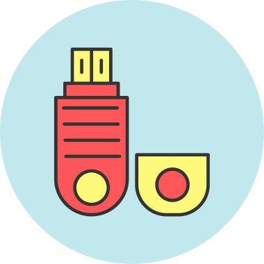 Web Kullanımı için Pendrive Simgesi, Vektör İllüstrasyonu