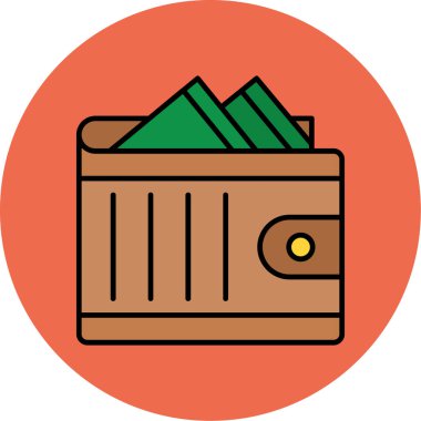 Web Kullanımı için Cüzdan Simgesi, Vektör İllüstrasyonu