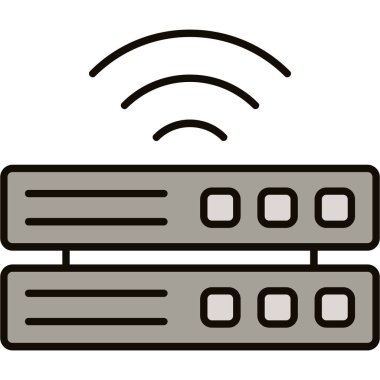 Web Kullanımı için Sunucu Simgesi, Vektör İllüstrasyonu