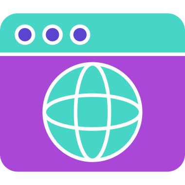 Web Tarayıcı Simgesi, Web Kullanımı için Vektör İllüstrasyonu