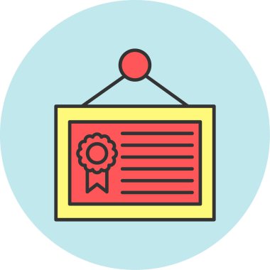 Web Kullanımı için Diploma Simgesi, Vektör İllüstrasyonu