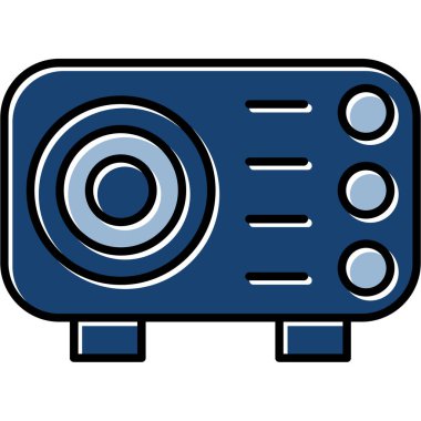 Web Kullanımı için Projektör Simgesi, Vektör İllüstrasyonu