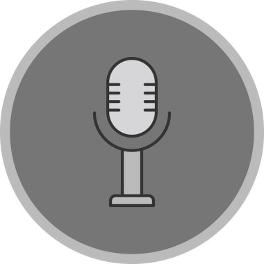 Web Kullanımı için Mikrofon Simgesi, Vektör İllüstrasyonu