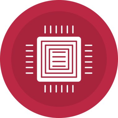 Web Kullanımı için İşlemci Simgesi, Vektör İllüstrasyonu