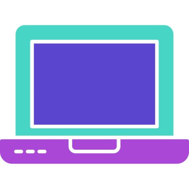 Web Kullanımı için dizüstü bilgisayar simgesi, Vektör İllüstrasyonu