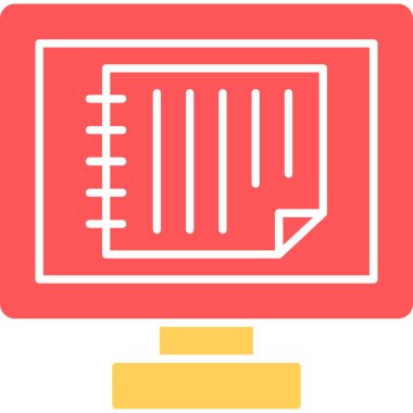 Web Kullanımı için Çevrimiçi Notlar Simgesi, Vektör İllüstrasyonu