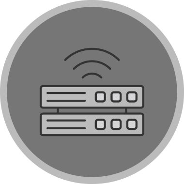 Web Kullanımı için Sunucu Simgesi, Vektör İllüstrasyonu