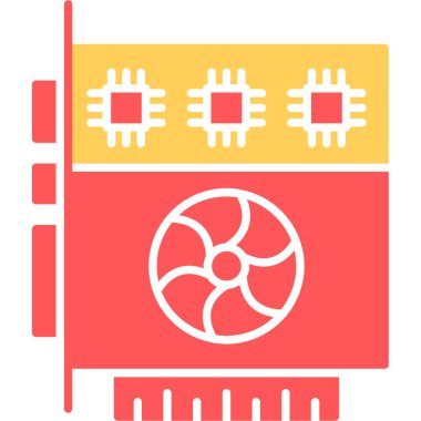 Web Kullanımı için Grafik Kart Simgesi, Vektör İllüstrasyonu