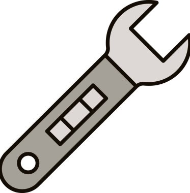 Web Kullanımı için Wrench Simgesi, Vektör İllüstrasyonu