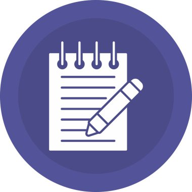 Web Kullanımı için Not Defteri Simgesi, Vektör İllüstrasyonu