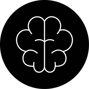 Web Kullanımı İçin Beyin Simgesi, Vektör İllüstrasyonu