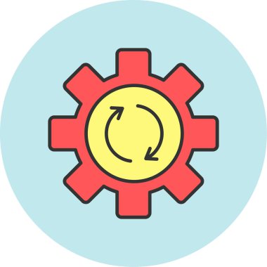 Cogwheel Simgesi, Web Kullanımı için Vektör İllüstrasyonu