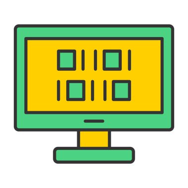 Web Kullanımı için İkili Kod Simgesi, Vektör İllüstrasyonu