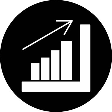 Web Kullanımı için Grafik Çubuğu Simgesi, Vektör İllüstrasyonu