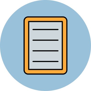 Web Kullanımı için Not Simgesi, Vektör İllüstrasyonu