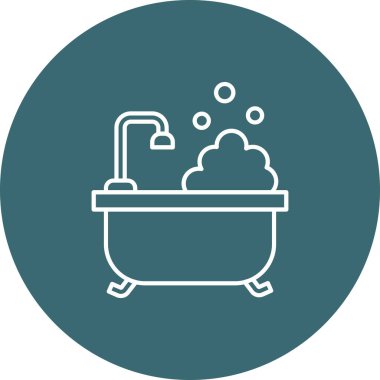 Web Kullanımı için Bath Simgesi, Vektör İllüstrasyonu