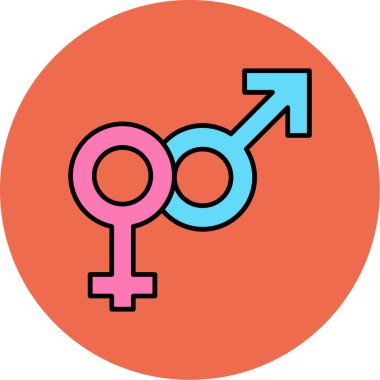 Web Kullanımı için Cinsiyet Simgesi, Vektör İllüstrasyonu