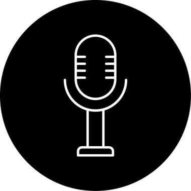 Web Kullanımı için Mikrofon Simgesi, Vektör İllüstrasyonu