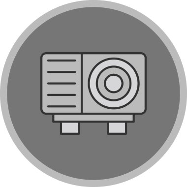 Web Kullanımı için Projektör Simgesi, Vektör İllüstrasyonu