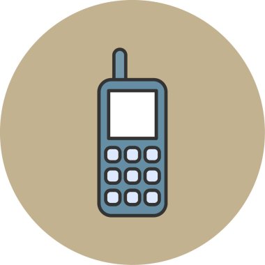 Web Kullanımı için Eski Cep Telefonu Simgesi, Vektör İllüstrasyonu