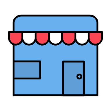 Web Kullanımı için Dükkan Simgesi, Vektör İllüstrasyonu