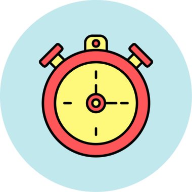 Stopwatch Simgesi, Web Kullanımı için Vektör İllüstrasyonu