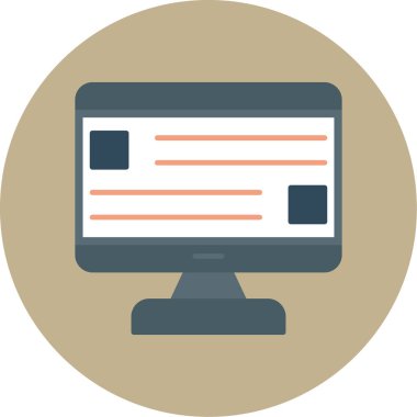 Web Kullanımı için Bilgisayar Simgesi, Vektör İllüstrasyonu