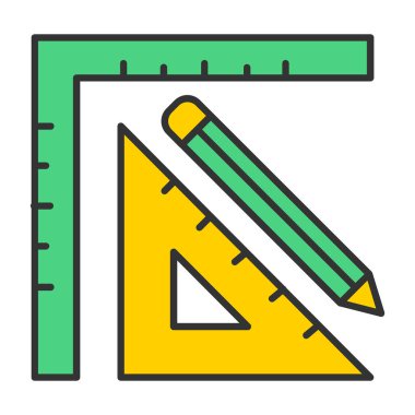 Web Kullanımı için Cetvel Simgesi, Vektör İllüstrasyonu