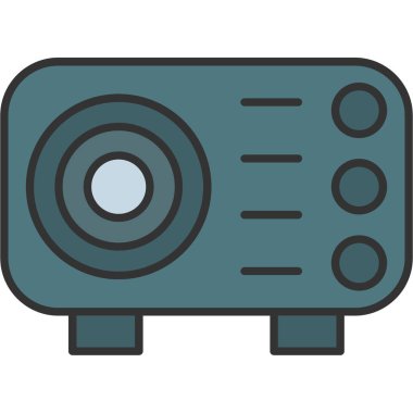 Web Kullanımı için Projektör Simgesi, Vektör İllüstrasyonu