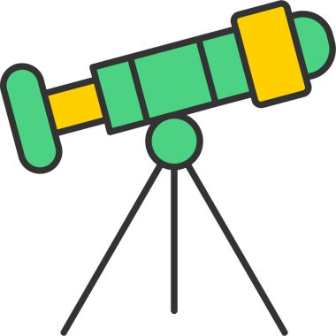 Web Kullanımı için Teleskop Simgesi, Vektör İllüstrasyonu
