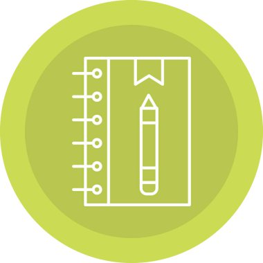 Web Kullanımı için Not Defteri Simgesi, Vektör İllüstrasyonu