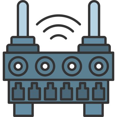 Wifi Yönlendirici Simgesi, Web Kullanımı için Vektör İllüstrasyonu