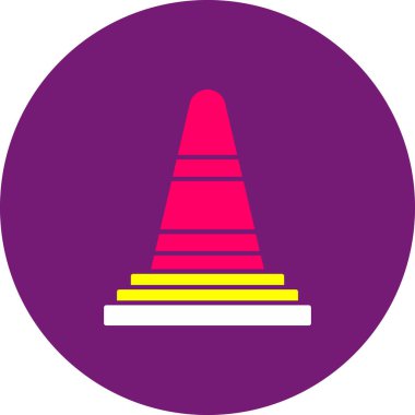 Web Kullanımı için Trafik Konisi Simgesi, Vektör İllüstrasyonu