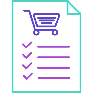 Web Kullanımı için İstek Listesi Simgesi, Vektör İllüstrasyonu