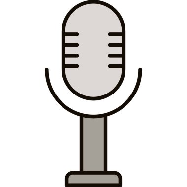 Web Kullanımı için Mikrofon Simgesi, Vektör İllüstrasyonu