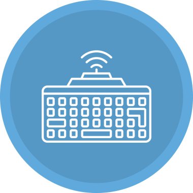 Web Kullanımı için Kablosuz Klavye Simgesi, Vektör İllüstrasyonu