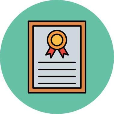 Web Kullanımı için Sertifika Simgesi, Vektör İllüstrasyonu