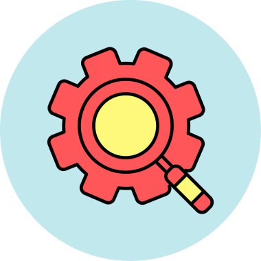 Web Kullanımı için Ayarlar Simgesi, Vektör İllüstrasyonu