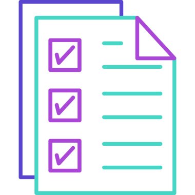 Web Kullanımı için Kontrol Listesi Simgesi, Vektör İllüstrasyonu