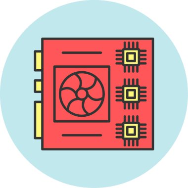 Web Kullanımı için Ana Kart Simgesi, Vektör İllüstrasyonu