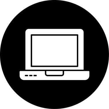 Web Kullanımı için dizüstü bilgisayar simgesi, Vektör İllüstrasyonu