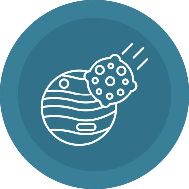 Web Kullanımı için Asteroid Simgesi, Vektör İllüstrasyonu